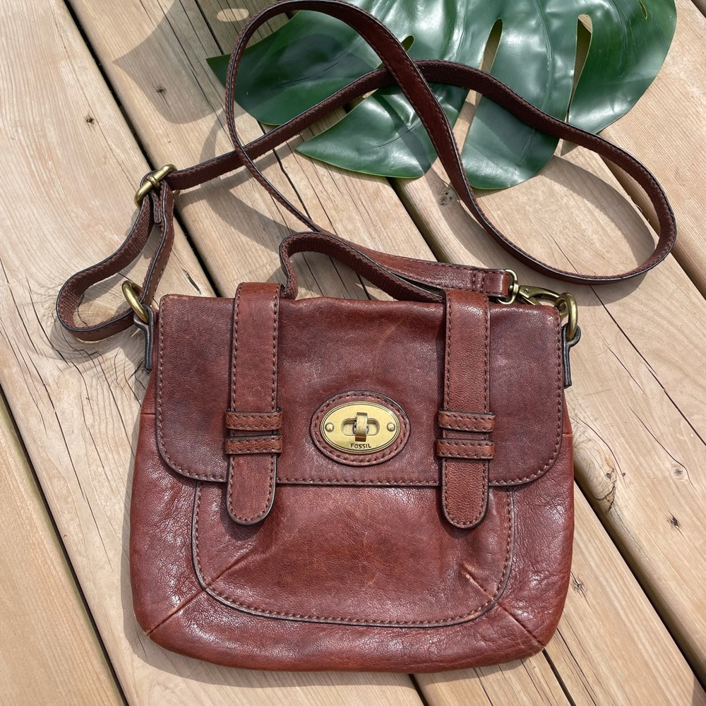 Fossil leather small handbag